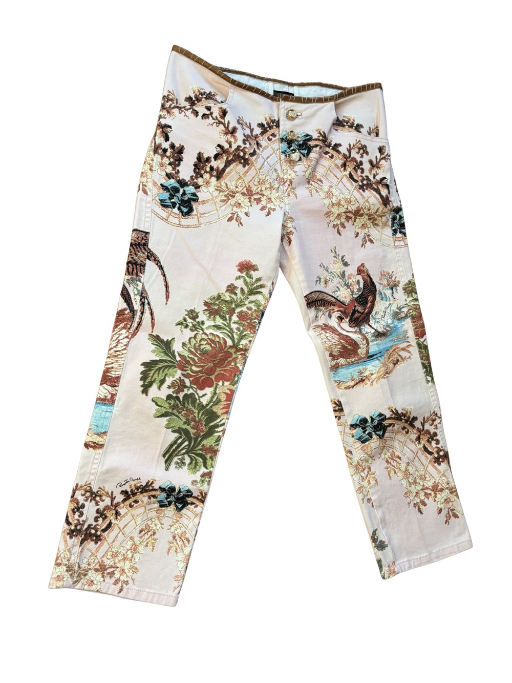Roberto Cavalli SS2003 Chinoiserie Pheasant Print Capri Pants - Picture 3 of 8